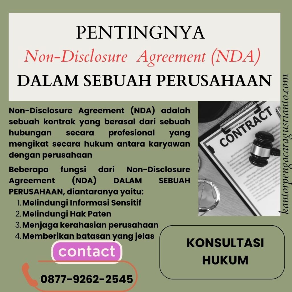PENTINGNYA Non-Disclosure Agreement (NDA) DALAM SEBUAH PERUSAHAAN