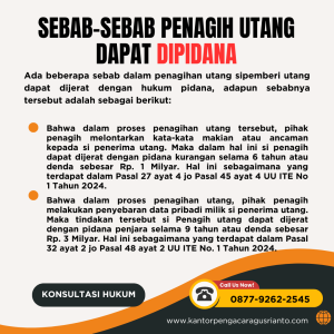 SEBAB-SEBAB PENAGIH UTANG DAPAT DIPIDANA