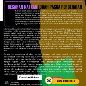 BESARAN NAFKAH IDDAH PASCA PERCERAIAN