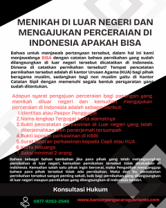 MENIKAH DI LUAR NEGERI DAN MENGAJUKAN PERCERAIAN DI INDONESIA APAKAH BISA