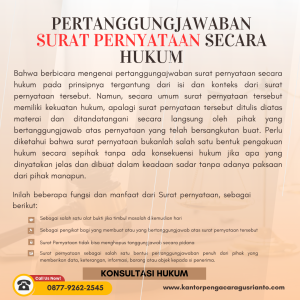 PERTANGGUNGJAWABAN SURAT PERNYATAAN SECARA HUKUM