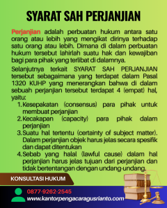 SYARAT SAH PERJANJIAN