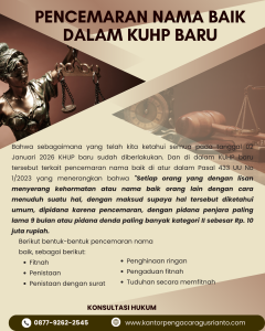 PENCEMARAN NAMA BAIK DALAM KUHP BARU