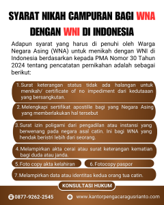 SYARAT NIKAH CAMPURAN BAGI WNA DENGAN WNI DI INDONESIA