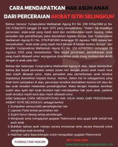 CARA MENDAPATKAN HAK ASUH ANAK DARI PERCERAIAN AKIBAT ISTRI SELINGKUH