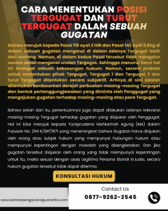 CARA MENENTUKAN POSISI TERGUGAT DAN TURUT TERGUGAT DALAM SEBUAH GUGATAN