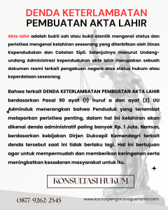 DENDA KETERLAMBATAN PEMBUATAN AKTA LAHIR