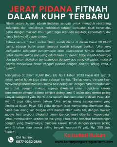 JERAT PIDANA FITNAH DALAM KUHP TERBARU