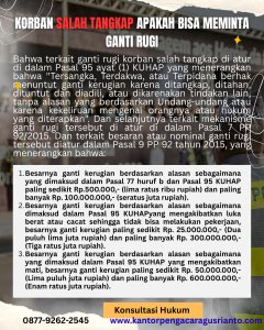 KORBAN SALAH TANGKAP APAKAH BISA MEMINTA GANTI RUGI