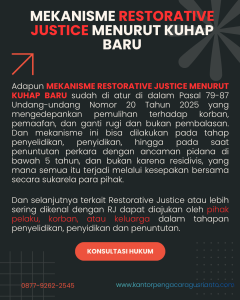 MEKANISME RESTORATIVE JUSTICE MENURUT KUHAP BARU