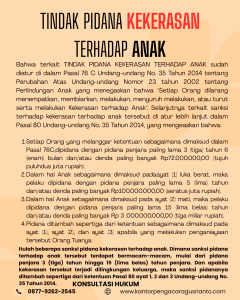 TINDAK PIDANA KEKERASAN TERHADAP ANAK