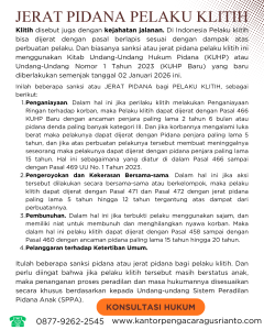 JERAT PIDANA PELAKU KLITIH