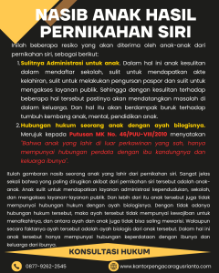 NASIB ANAK HASIL PERNIKAHAN SIRI