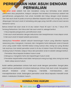 PERBEDAAN HAK ASUH DENGAN PERWALIAN