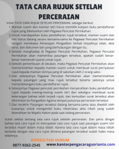 TATA CARA RUJUK SETELAH PERCERAIAN
