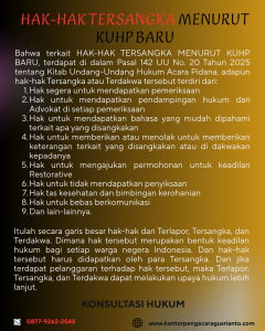 HAK-HAK TERSANGKA MENURUT KUHP BARU