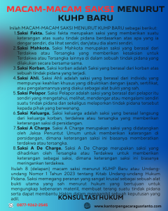 MACAM-MACAM SAKSI MENURUT KUHP BARU