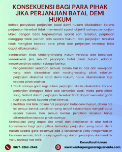 KONSEKUENSI BAGI PARA PIHAK JIKA PERJANJIAN BATAL DEMI HUKUM