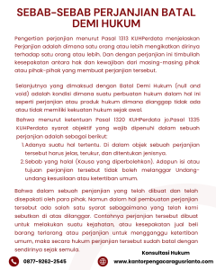 SEBAB-SEBAB PERJANJIAN BATAL DEMI HUKUM