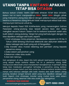 UTANG TANPA KWITANSI APAKAH TETAP BISA DITAGIH