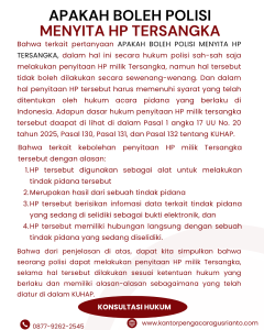 APAKAH BOLEH POLISI MENYITA HP TERSANGKA