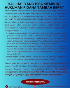 HAL-HAL YANG BISA MEMBUAT HUKUMAN PIDANA TAMBAH BERAT