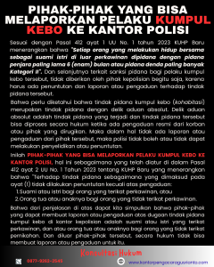 PIHAK-PIHAK YANG BISA MELAPORKAN PELAKU KUMPUL KEBO KE KANTOR POLISI