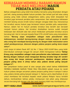 KEBIASAAN MEMBELI BARANG NAMUN TIDAK MAU MELUNASI MASUK PERDATA ATAU PIDANA