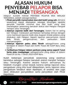 ALASAN HUKUM PENYEBAB PELAPOR BISA MENJADI TERSANGKA