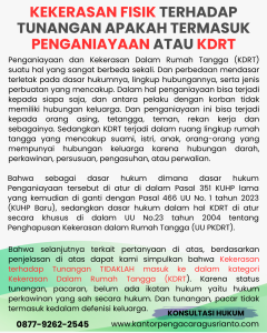 KEKERASAN FISIK TERHADAP TUNANGAN APAKAH TERMASUK PENGANIAYAAN ATAU KDRT