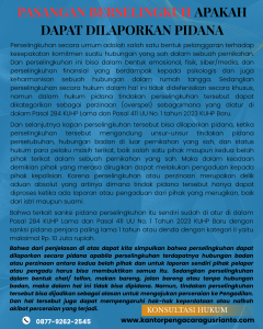 PASANGAN BERSELINGKUH APAKAH DAPAT DILAPORKAN PIDANA