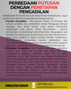 PERBEDAAN PUTUSAN DENGAN PENETAPAN PENGADILAN