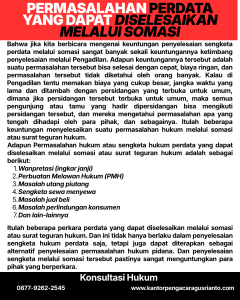 PERMASALAHAN PERDATA YANG DAPAT DISELESAIKAN MELALUI SOMASI